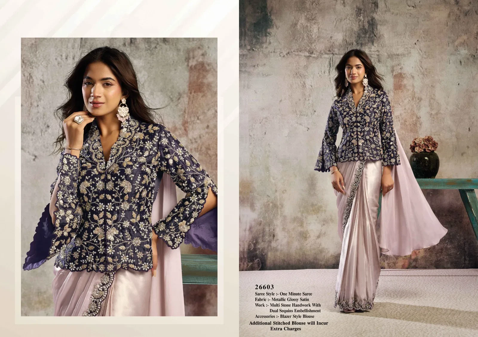 Mahotsav Selene Organza Silk with Embroidery Ready to Wear Saree - Image 24