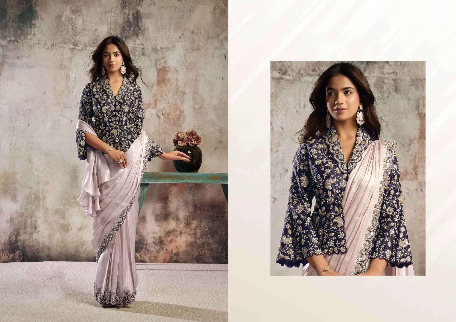 Mahotsav Selene Organza Silk with Embroidery Ready to Wear Saree - Image 25