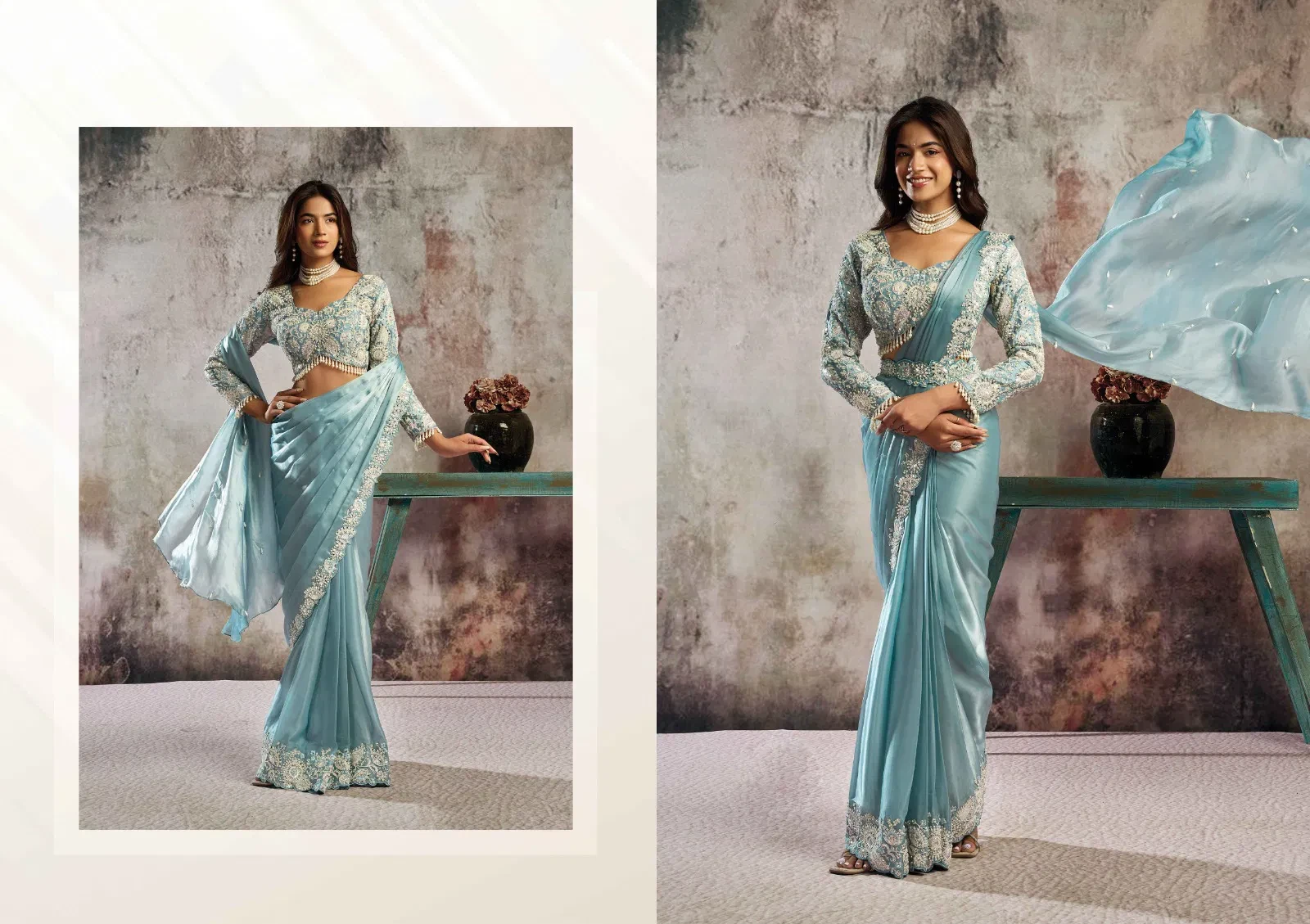 Mahotsav Selene Organza Silk with Embroidery Ready to Wear Saree - Image 27