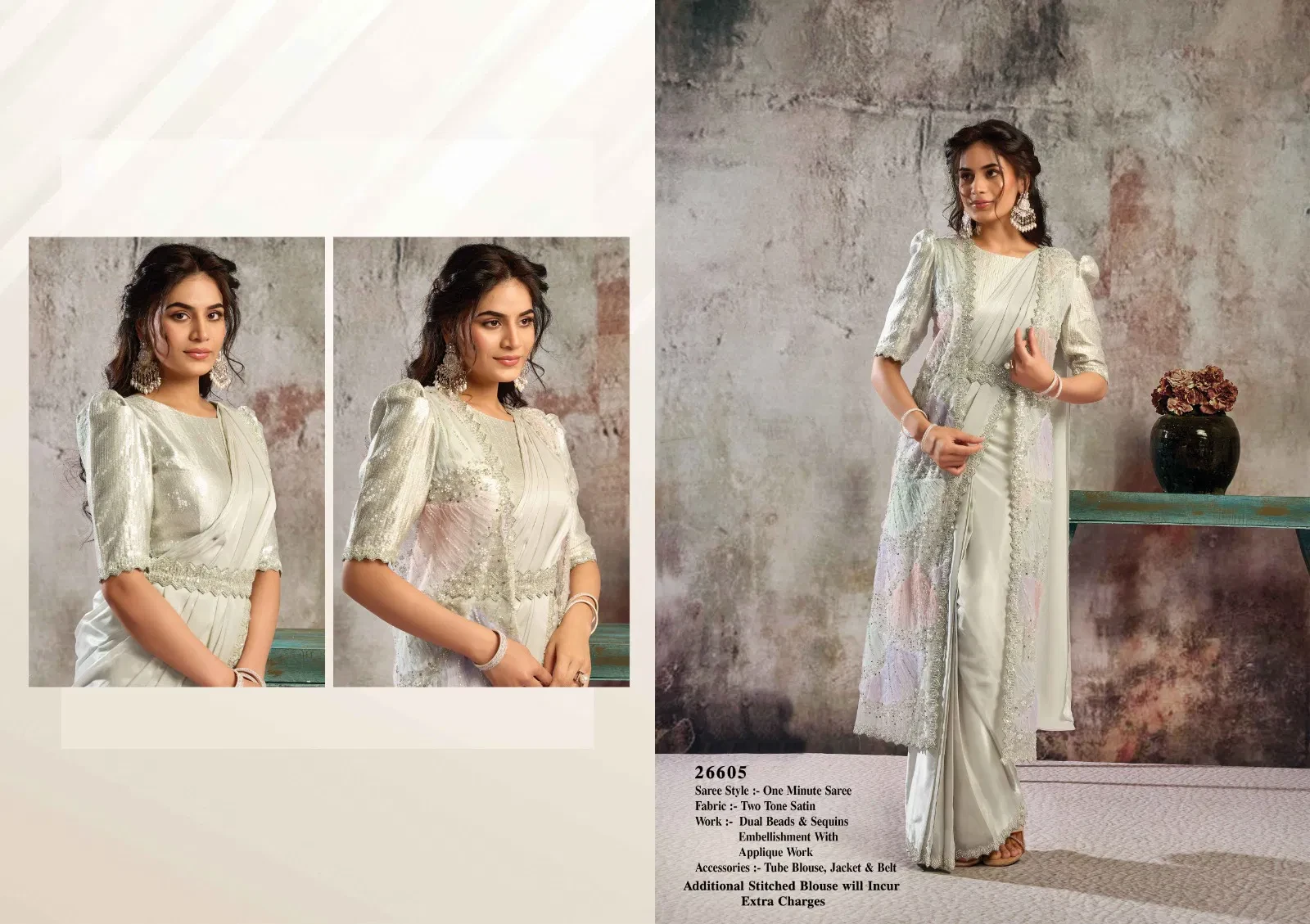 Mahotsav Selene Organza Silk with Embroidery Ready to Wear Saree - Image 28