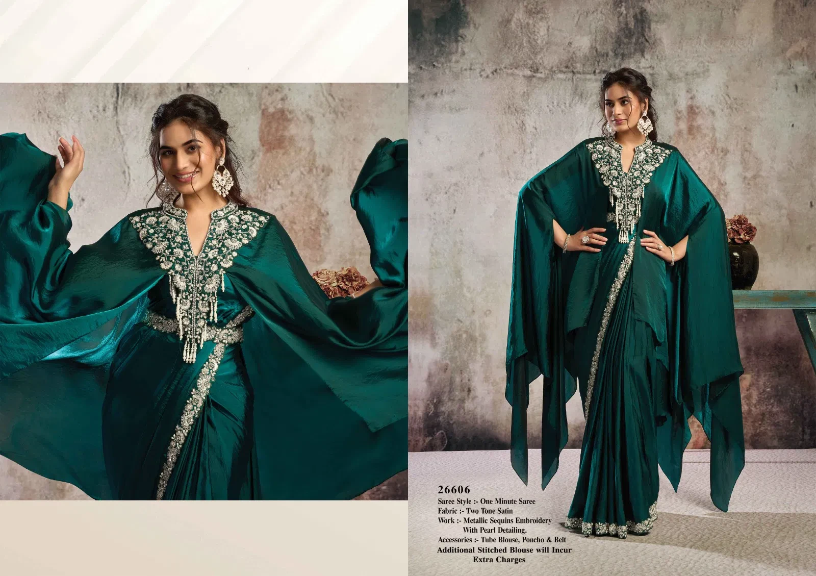 Mahotsav Selene Organza Silk with Embroidery Ready to Wear Saree - Image 29