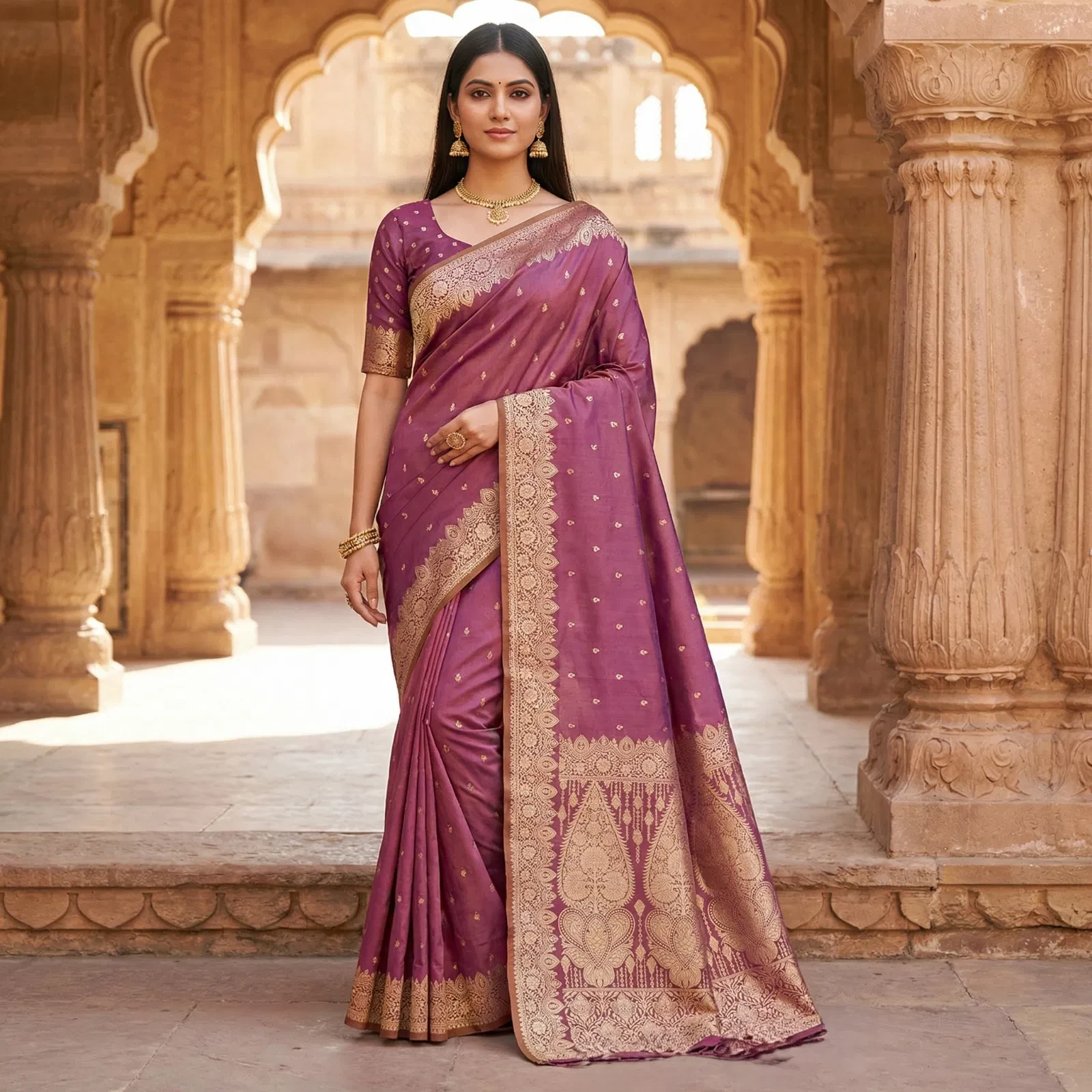 Mb 1131 Banarasi Silk Zari Weaving Saree Collection - Image 4