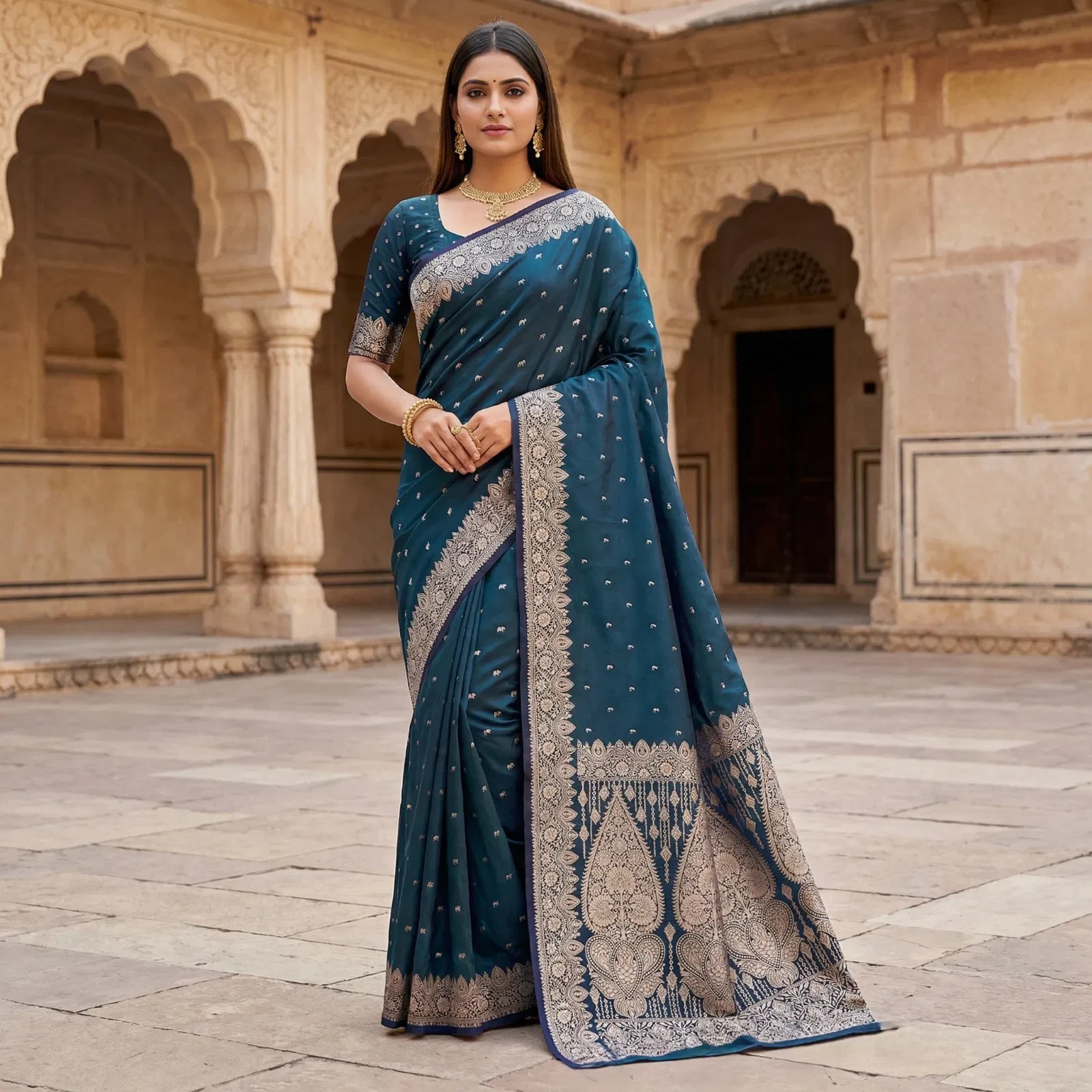 Mb 1131 Banarasi Silk Zari Weaving Saree Collection - Image 6