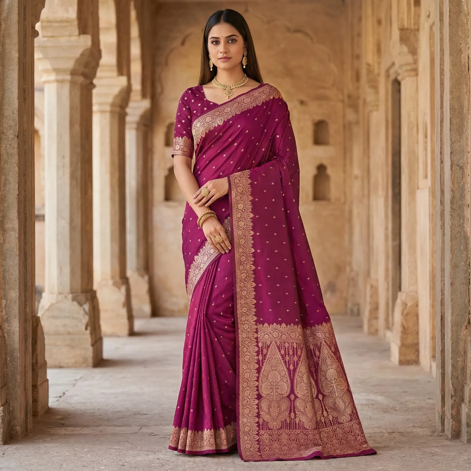 Mb 1131 Banarasi Silk Zari Weaving Saree Collection - Image 7
