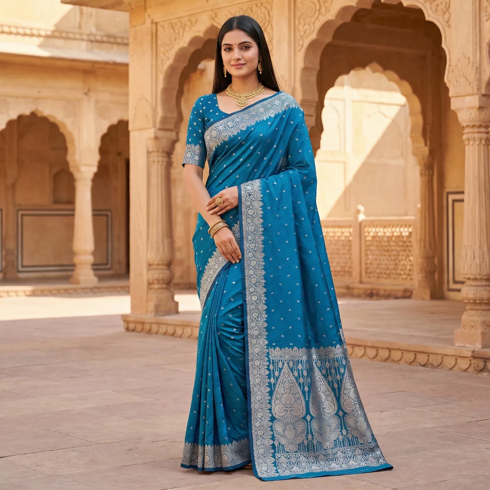 Mb 1131 Banarasi Silk Zari Weaving Saree Collection - Image 8