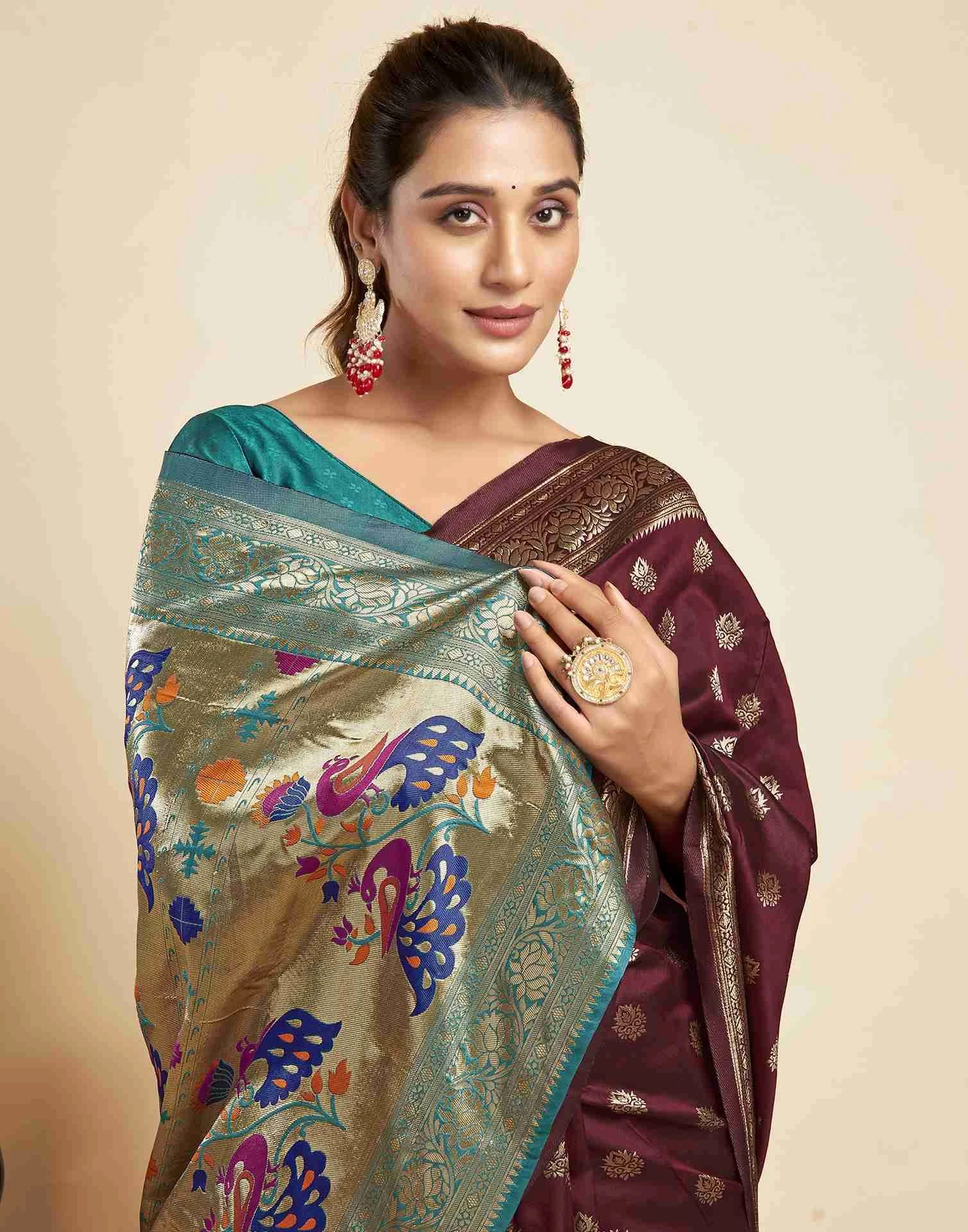 P 205 Silk Woven Work Festival Wear Saree Collection - Image 12