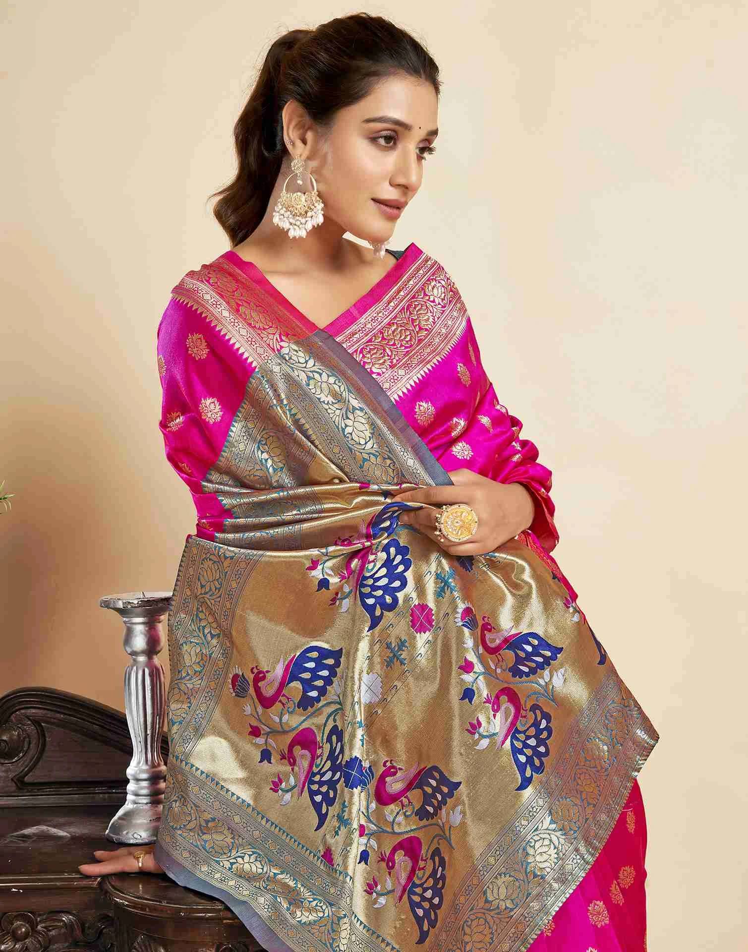 P 205 Silk Woven Work Festival Wear Saree Collection - Image 15
