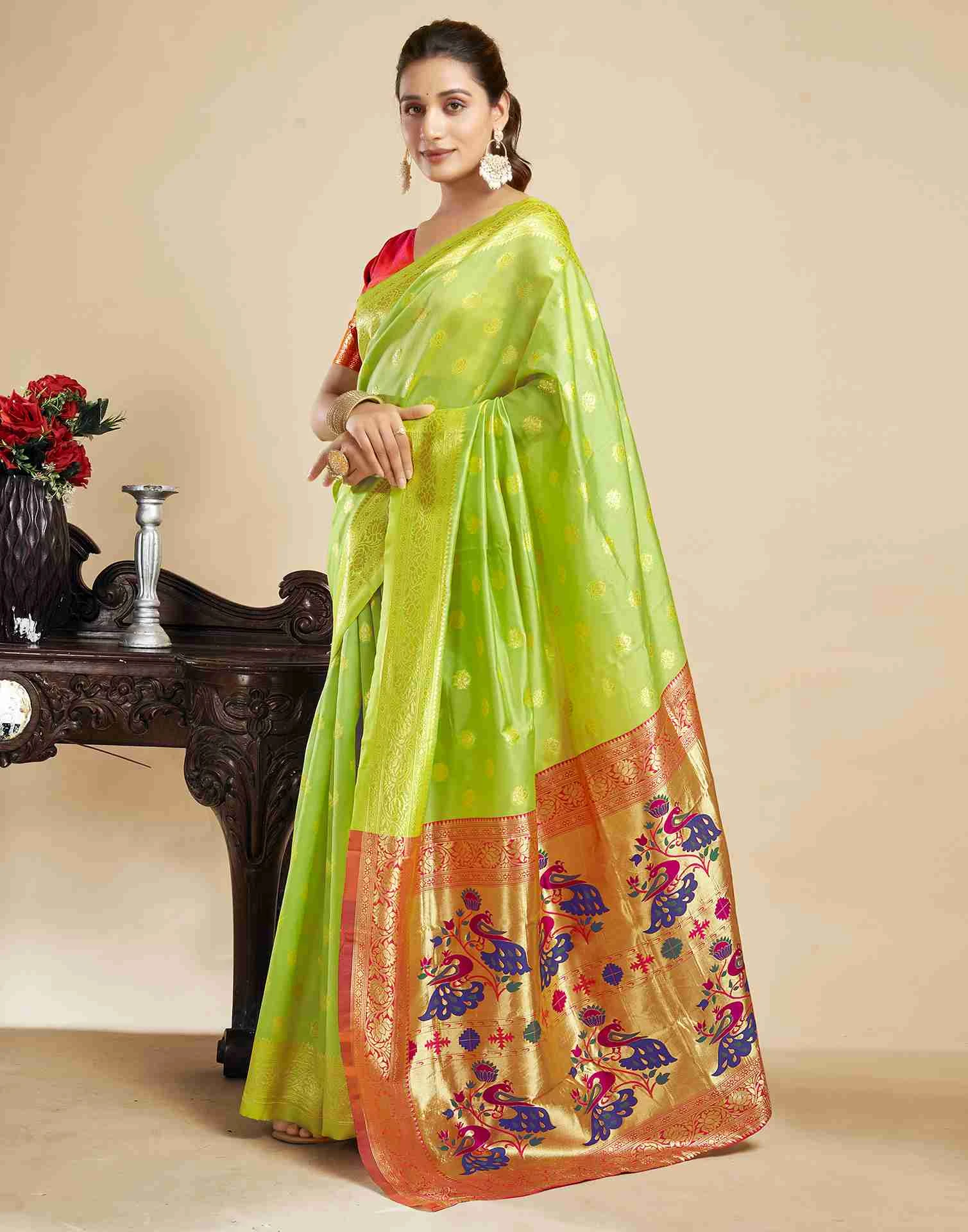 P 205 Silk Woven Work Festival Wear Saree Collection - Image 17