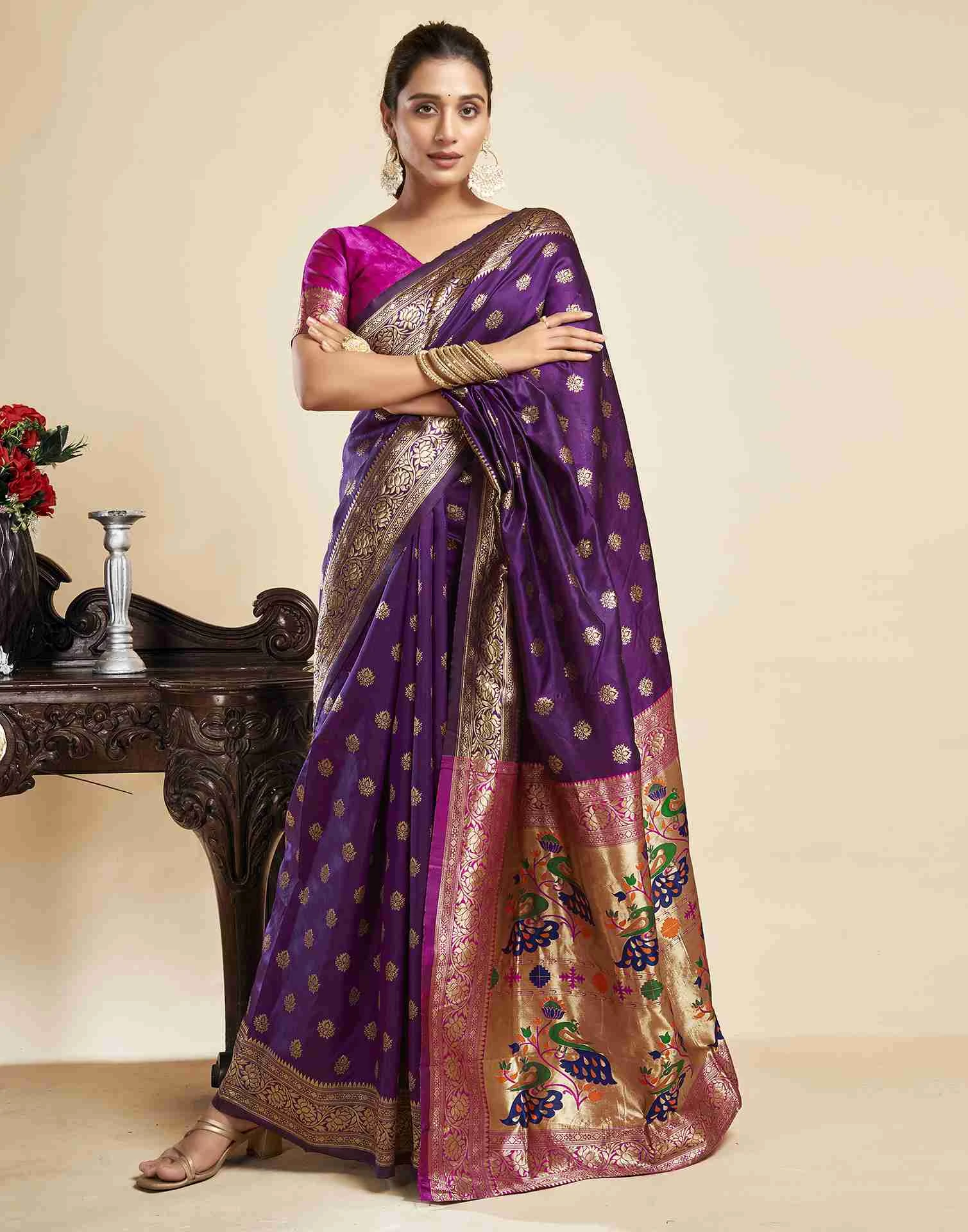 P 205 Silk Woven Work Festival Wear Saree Collection - Image 4