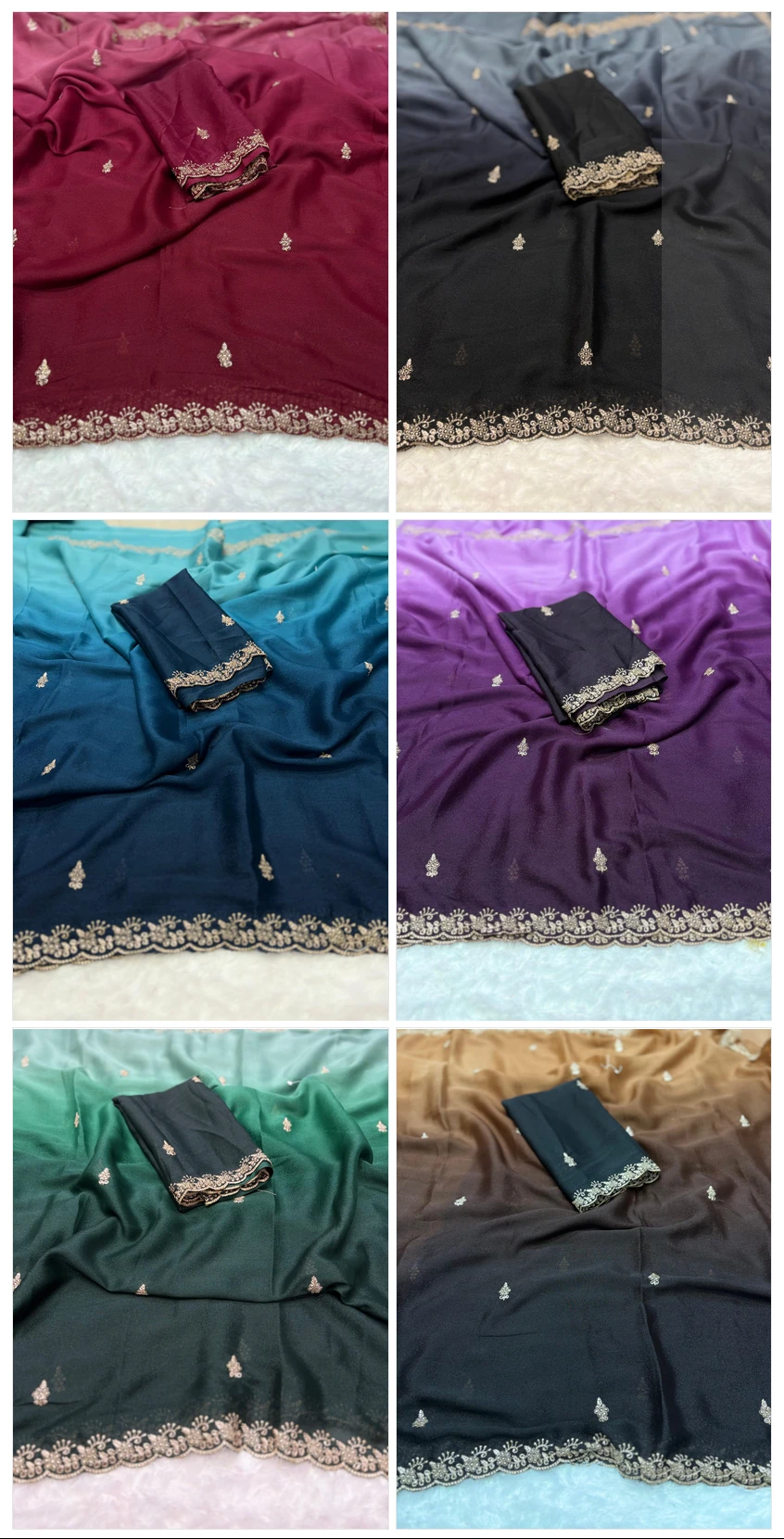 Paris Arhaam Georgette Embriodery Bollywood Saree Collection - Image 8