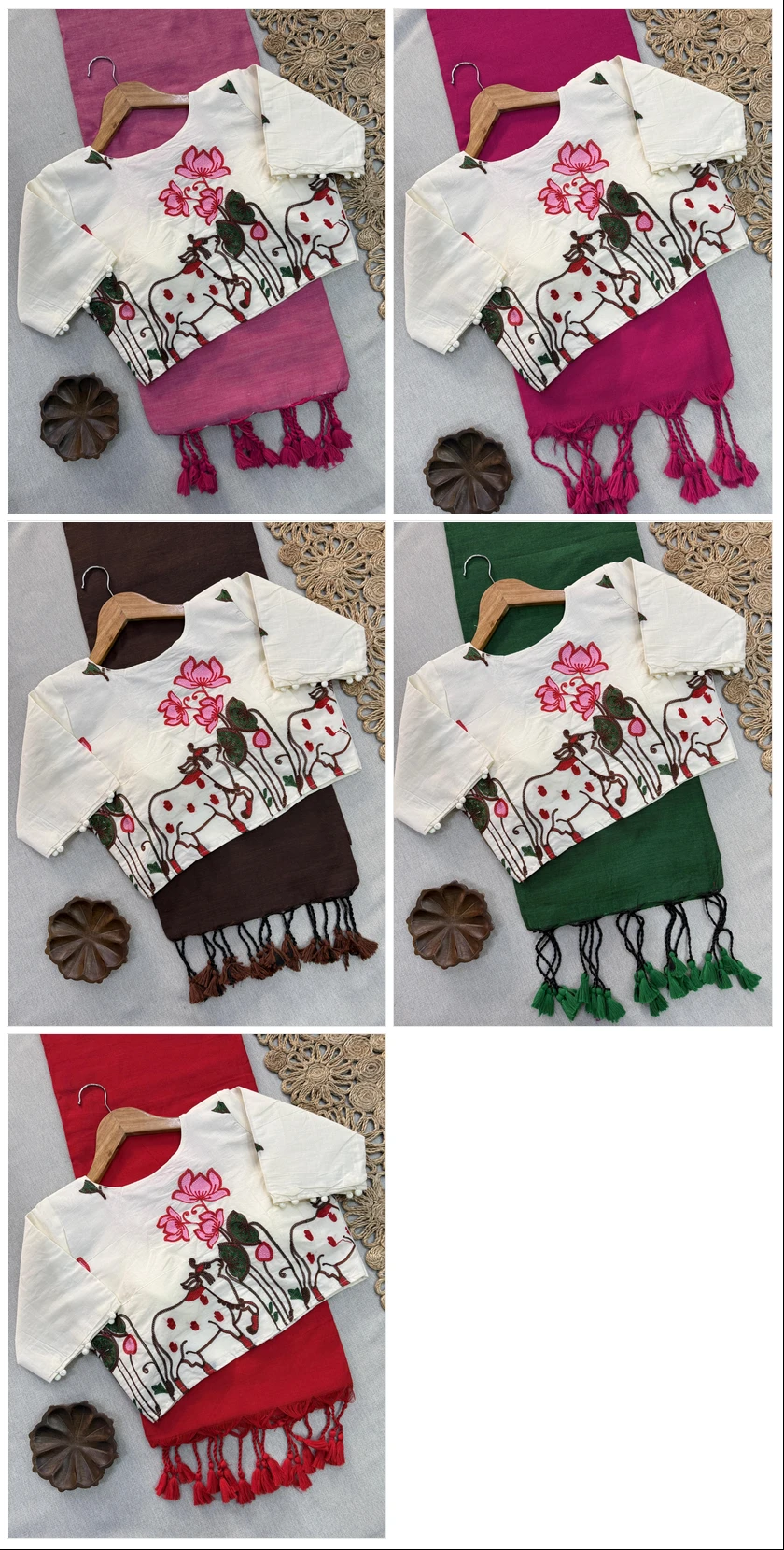 Sccf Pichwai Khadi Cotton Embroidered Pichwai Saree Collection - Image 2