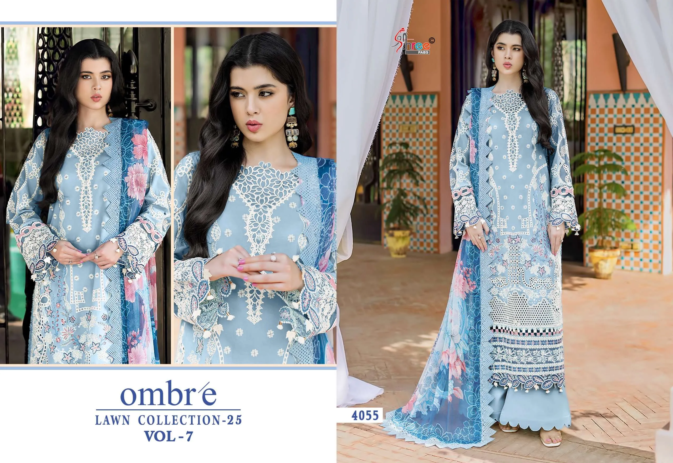 Shree Fab Ombre Lawn Collection 25 Vol 7 - Image 11