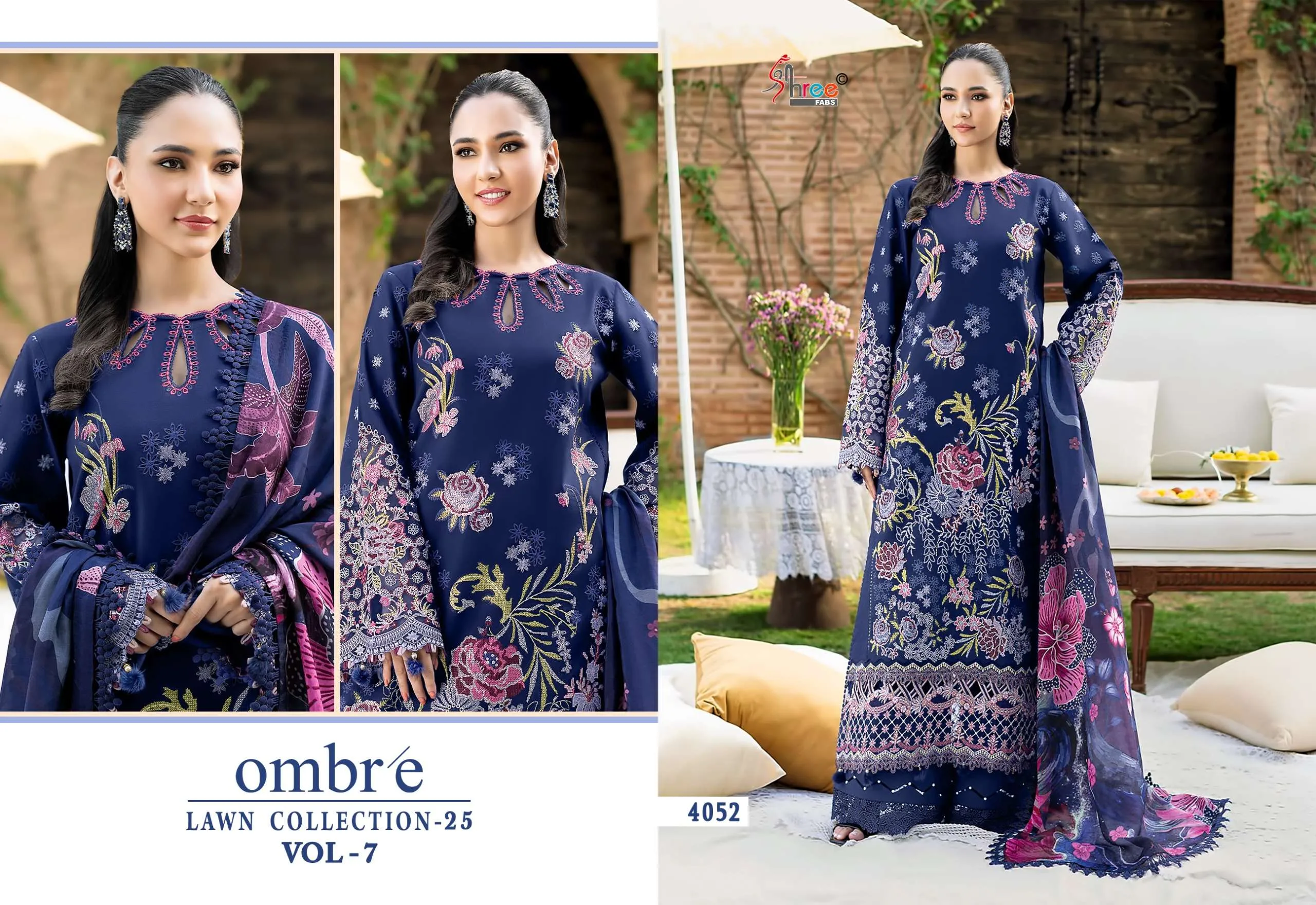 Shree Fab Ombre Lawn Collection 25 Vol 7 - Image 2