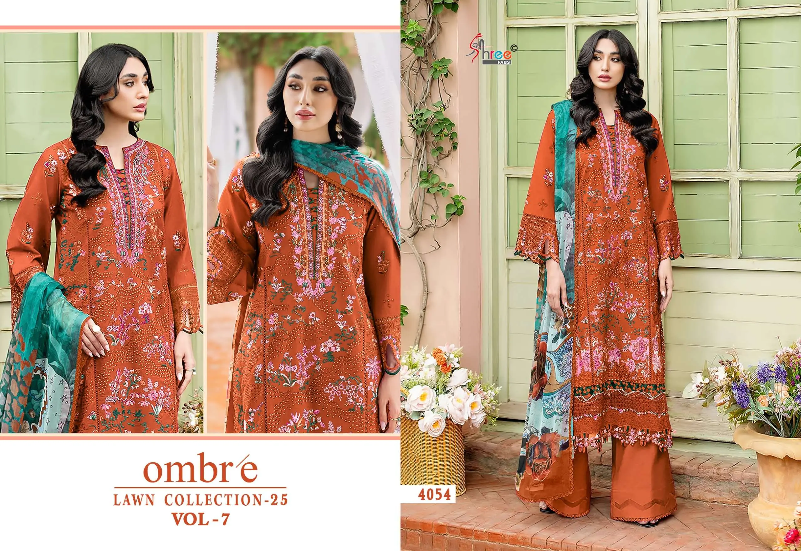 Shree Fab Ombre Lawn Collection 25 Vol 7 - Image 3