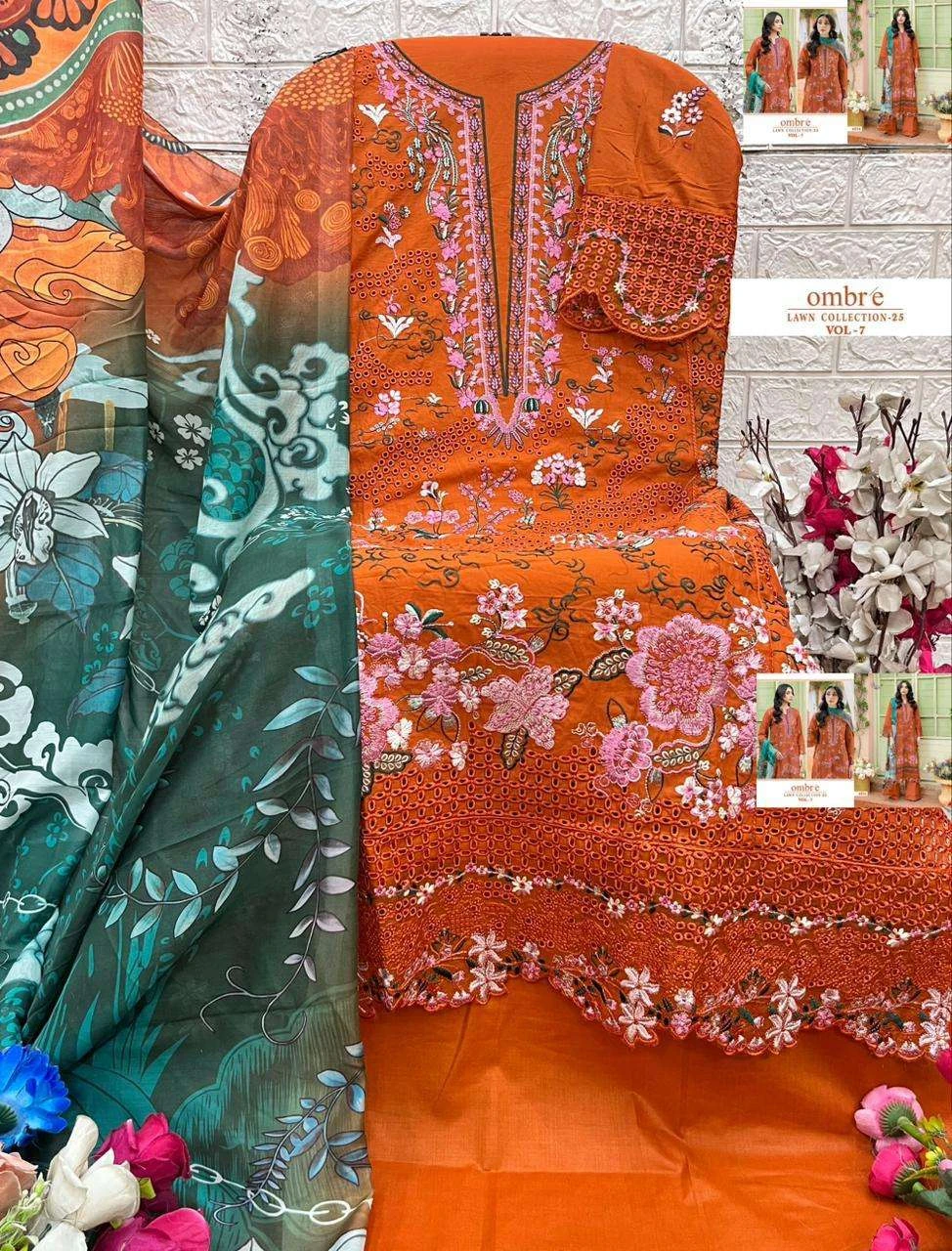 Shree Fab Ombre Lawn Collection 25 Vol 7 - Image 4