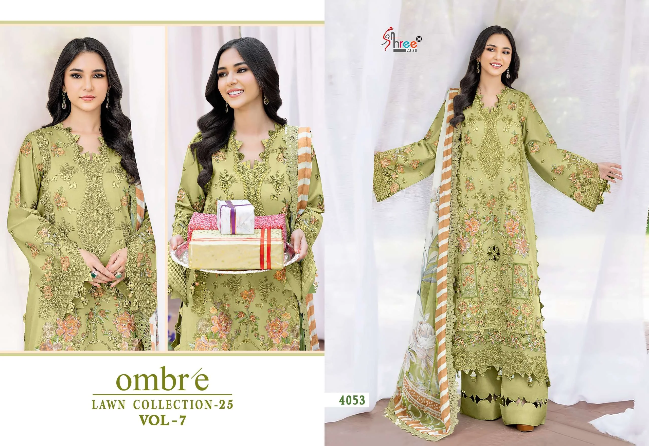 Shree Fab Ombre Lawn Collection 25 Vol 7 - Image 8