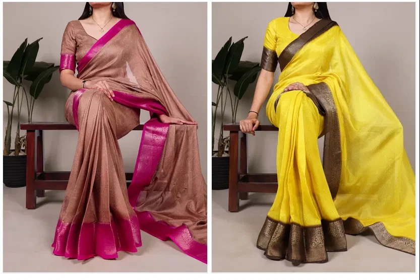 Taraa L 7910 Nx Marsh Mello Zari Worked Casual Wear Saree - Image 4