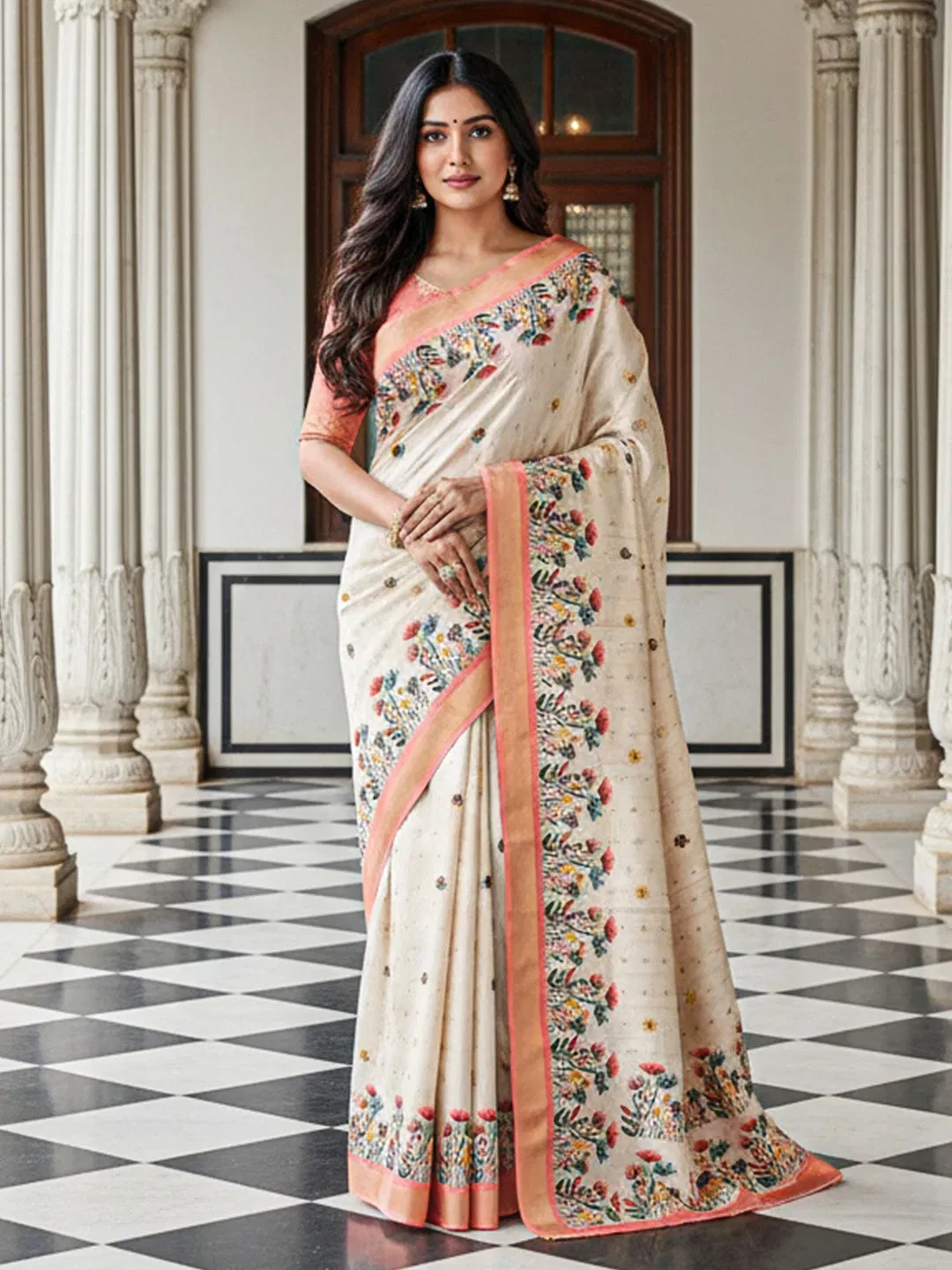 Vaishali 1 Cotton Silk Digital Print Designer Saree Collection - Image 2