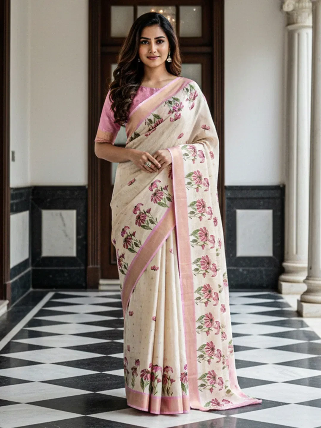 Vaishali 1 Cotton Silk Digital Print Designer Saree Collection - Image 3