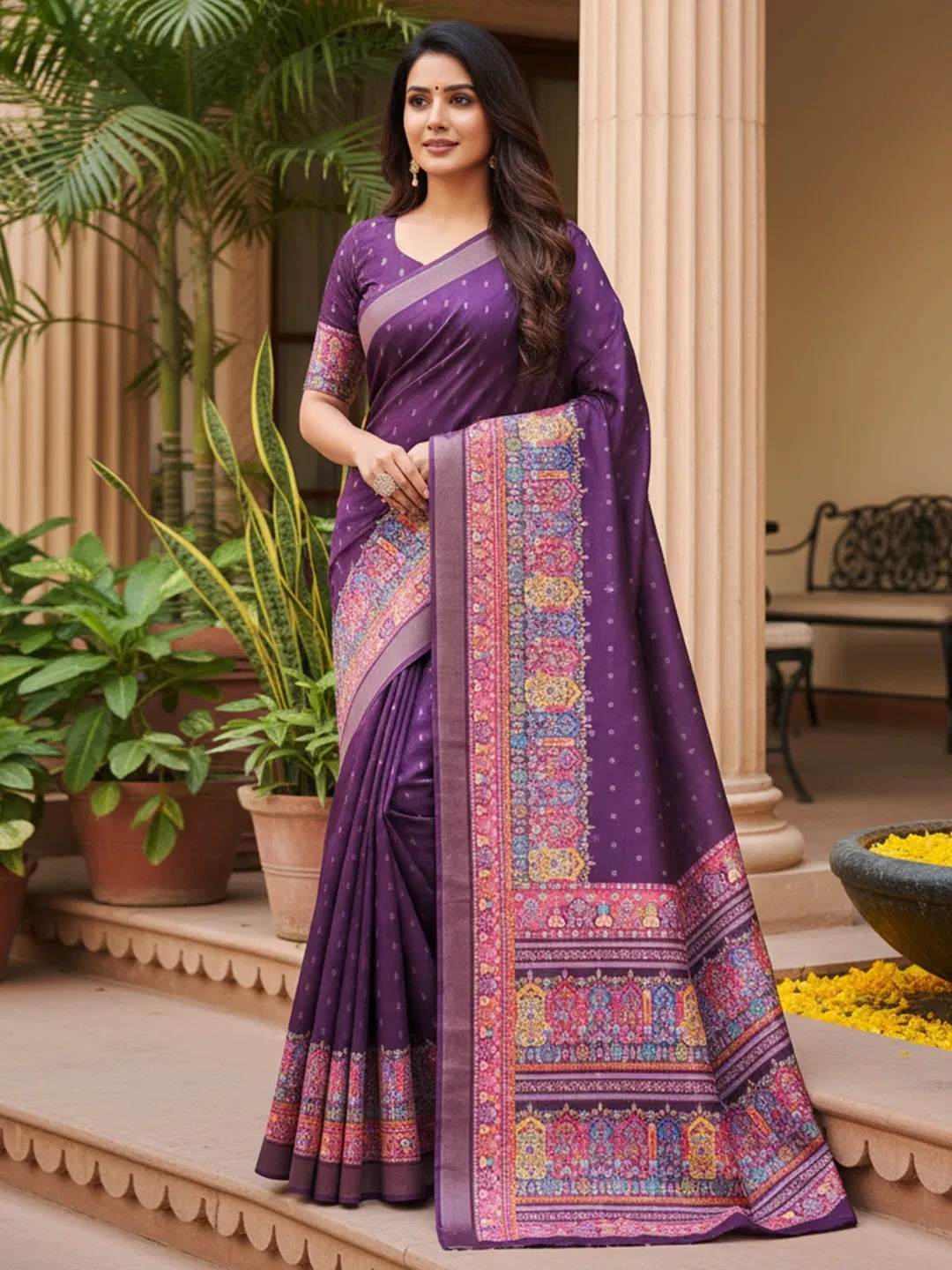 Vaishali 1 Cotton Silk Digital Print Designer Saree Collection - Image 6