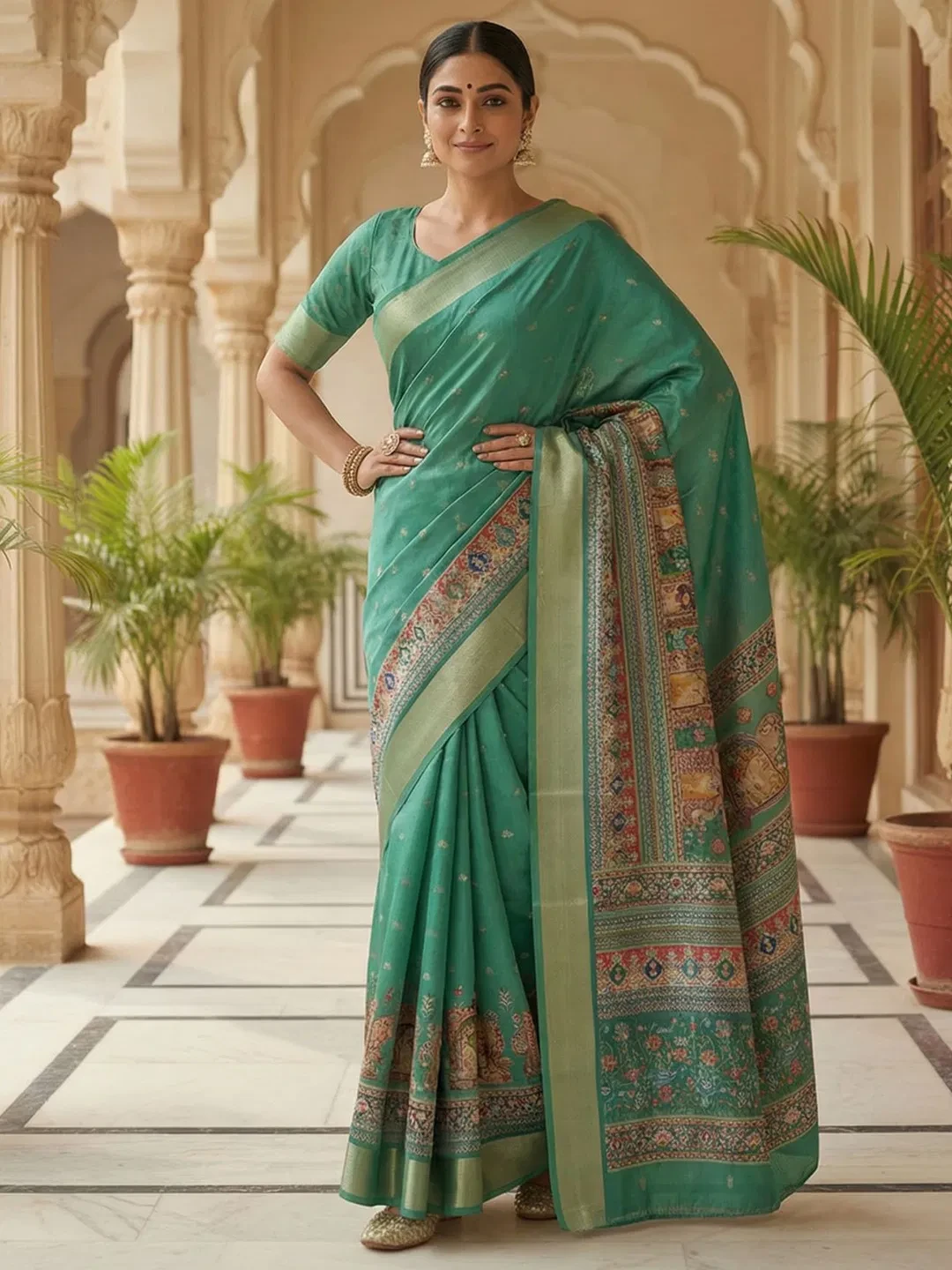 Vaishali 1 Cotton Silk Digital Print Designer Saree Collection - Image 7