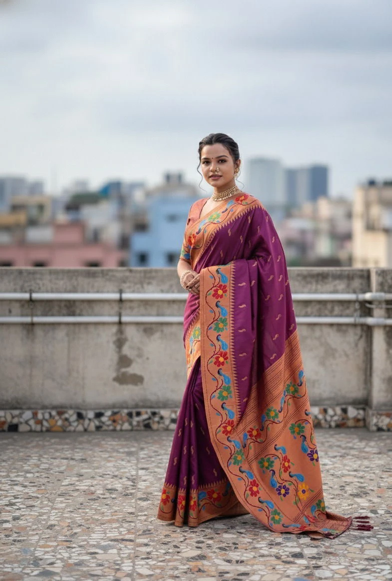 Vt 6088 T Soft Paithani Silk Traditional Wear Saree - Image 2