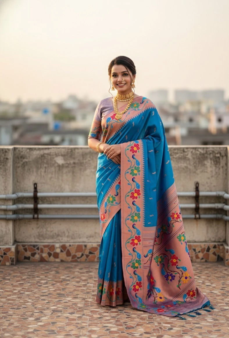 Vt 6088 T Soft Paithani Silk Traditional Wear Saree - Image 4