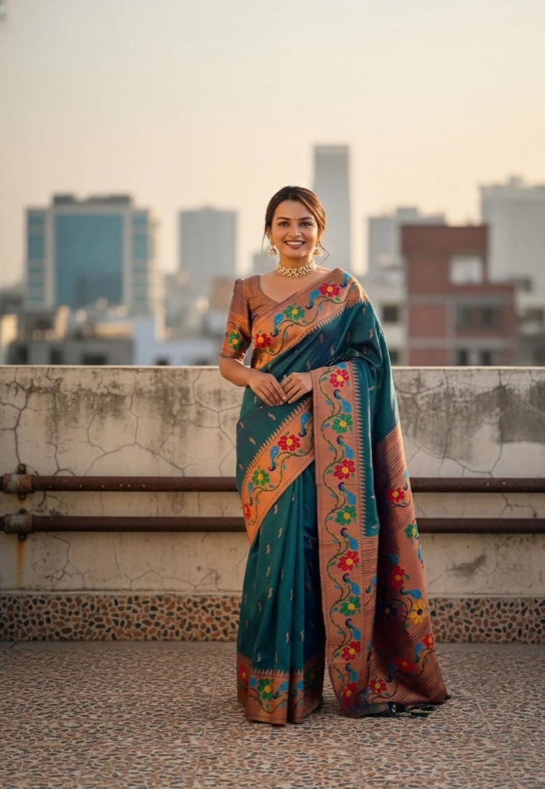 Vt 6088 T Soft Paithani Silk Traditional Wear Saree - Image 5