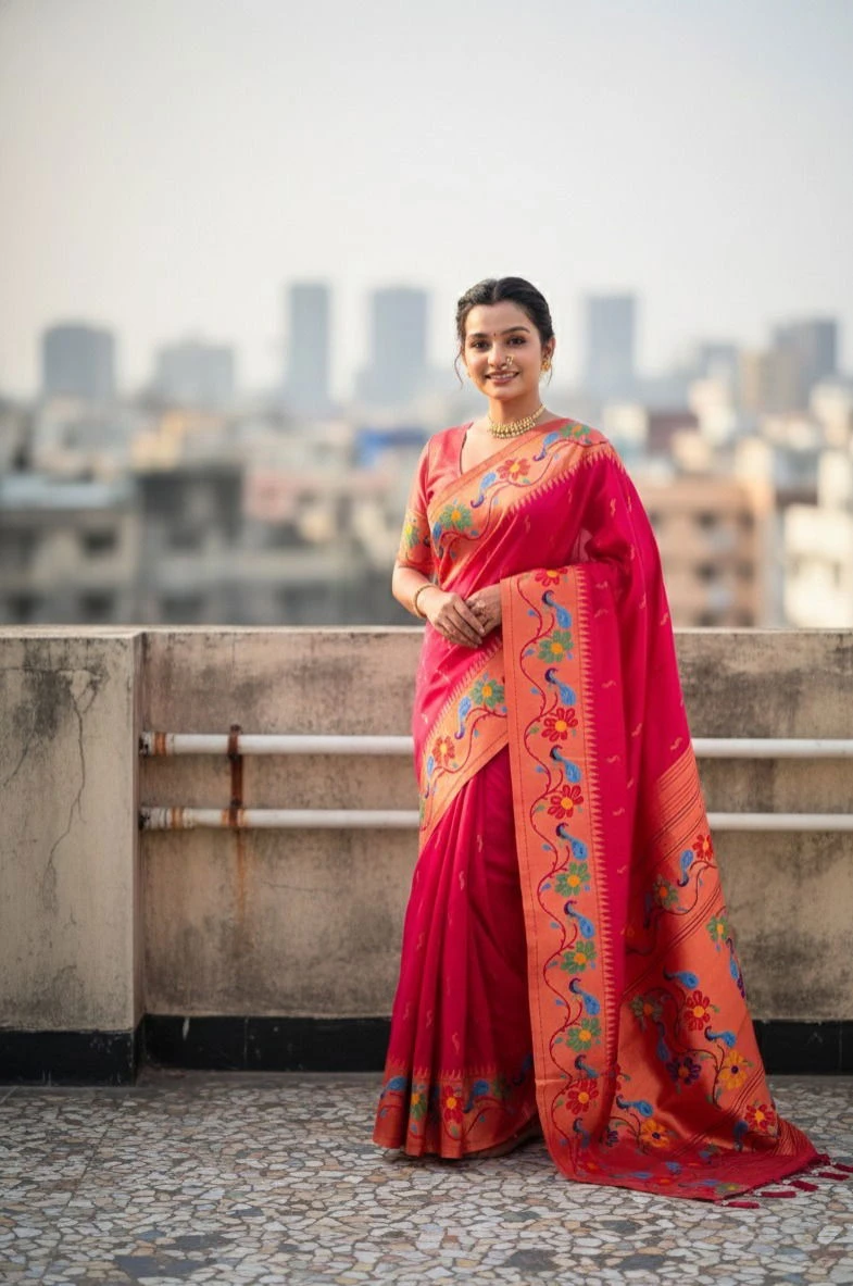 Vt 6088 T Soft Paithani Silk Traditional Wear Saree - Image 6