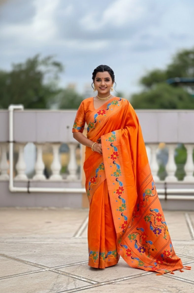 Vt 6088 T Soft Paithani Silk Traditional Wear Saree - Image 7