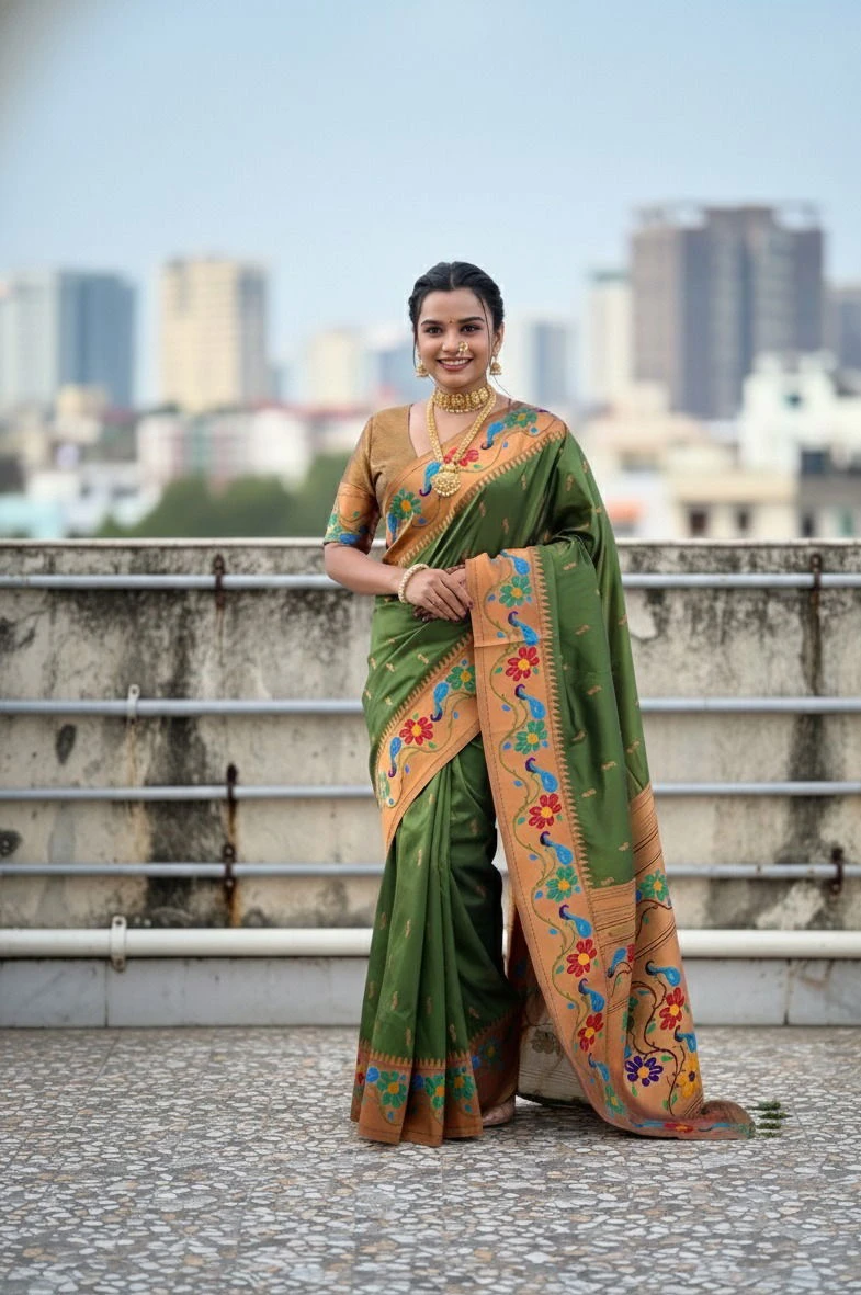 Vt 6088 T Soft Paithani Silk Traditional Wear Saree - Image 8