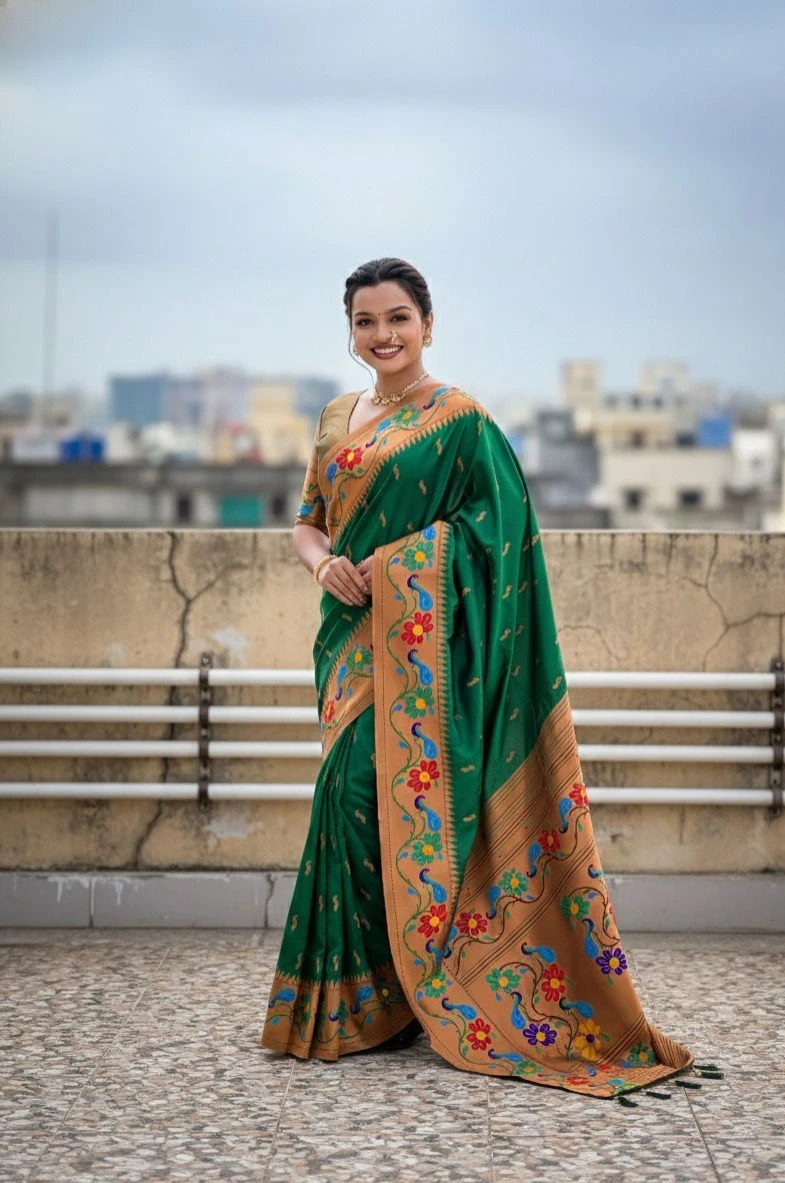 Vt 6088 T Soft Paithani Silk Traditional Wear Saree - Image 9