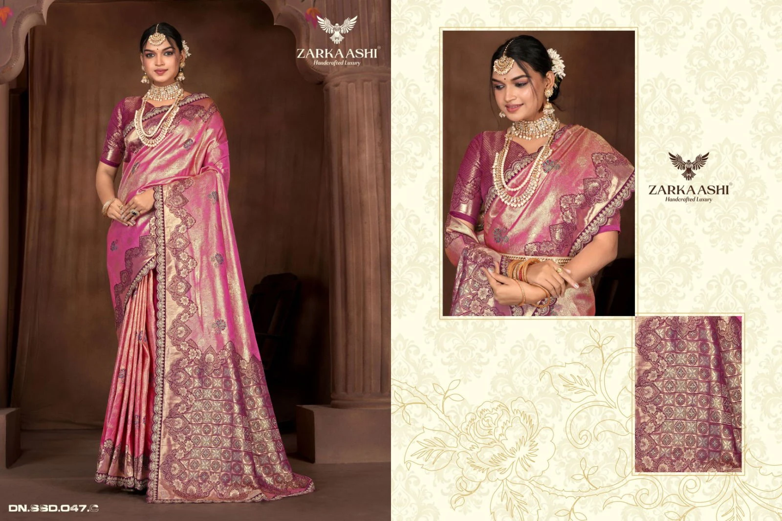 Zarkaashi Virasat Nylone Tissue Festival Wear Saree Collection - Image 2