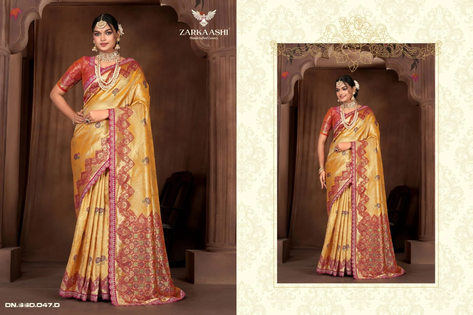 Zarkaashi Virasat Nylone Tissue Festival Wear Saree Collection - Image 5