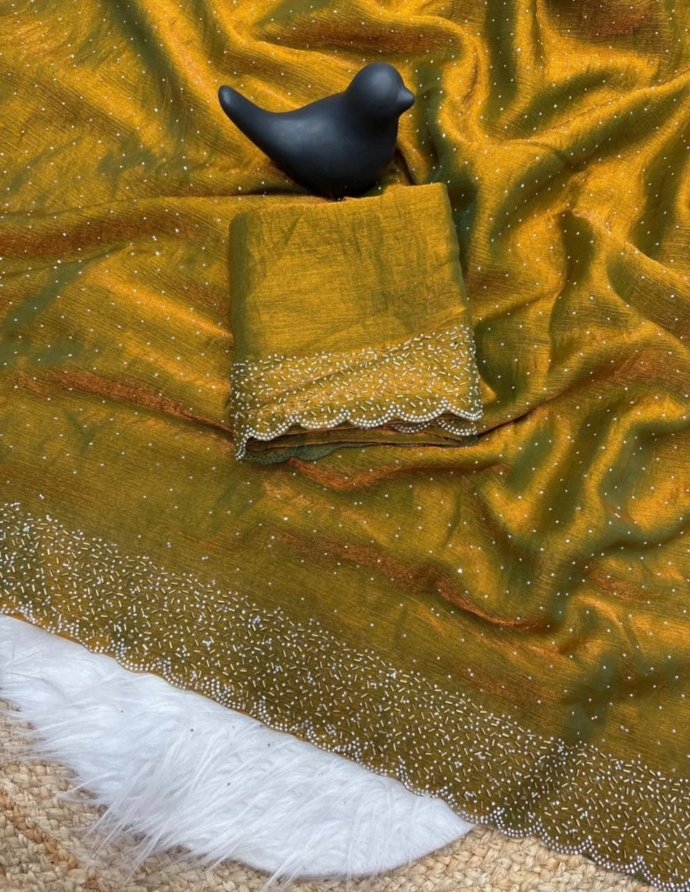 Alisha Mg Chiffon Sequence Worked Fancy Saree Collection