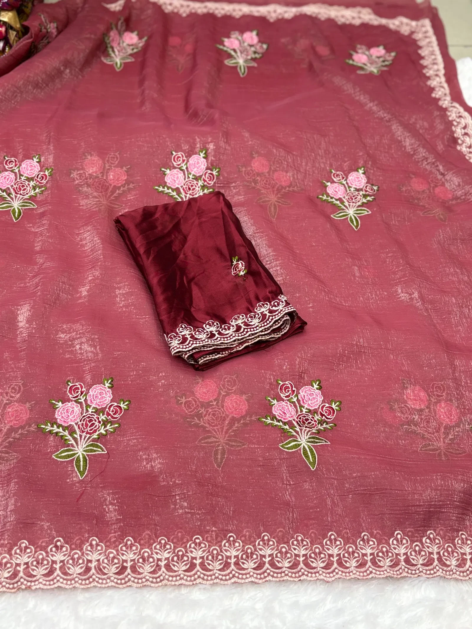 Arham Crunchy Embroidery Sequence Worked Saree Collection