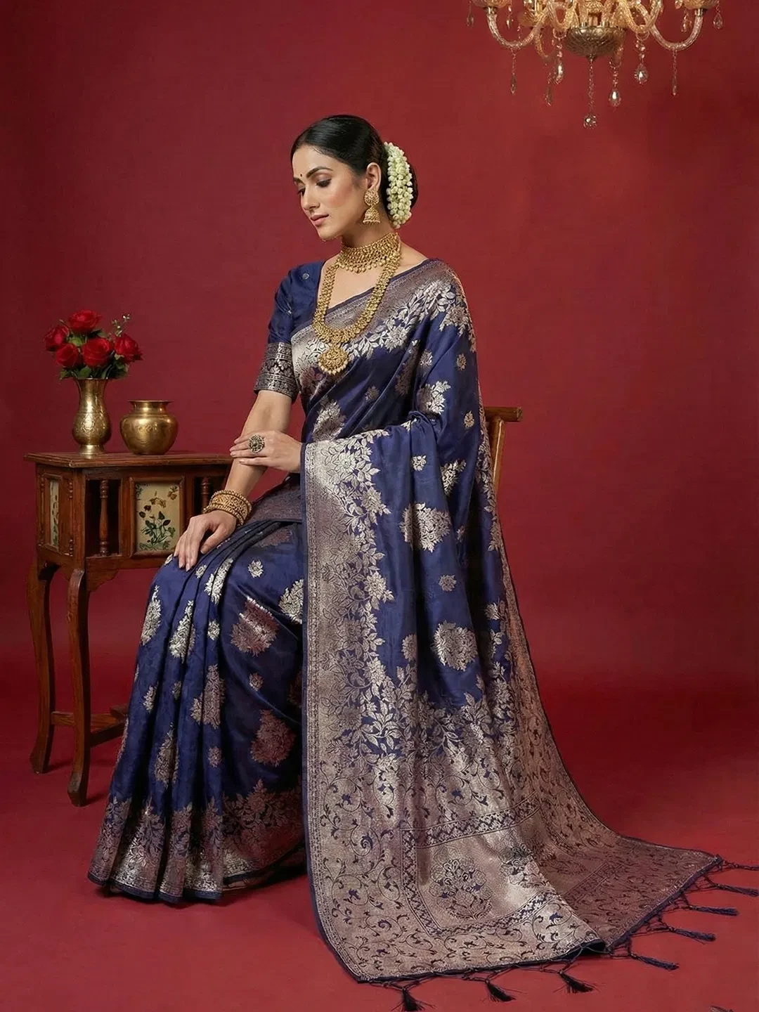 Ast Aadya Silk Vol 1 Silk Blend with Tassels Work Festive Wear Saree Collection