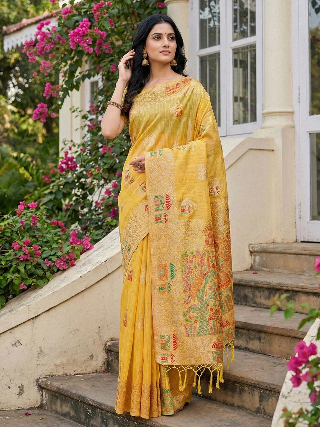 Ast Linen Grace Soft Linen Cotton Festival Wear Saree Collection - Image 2