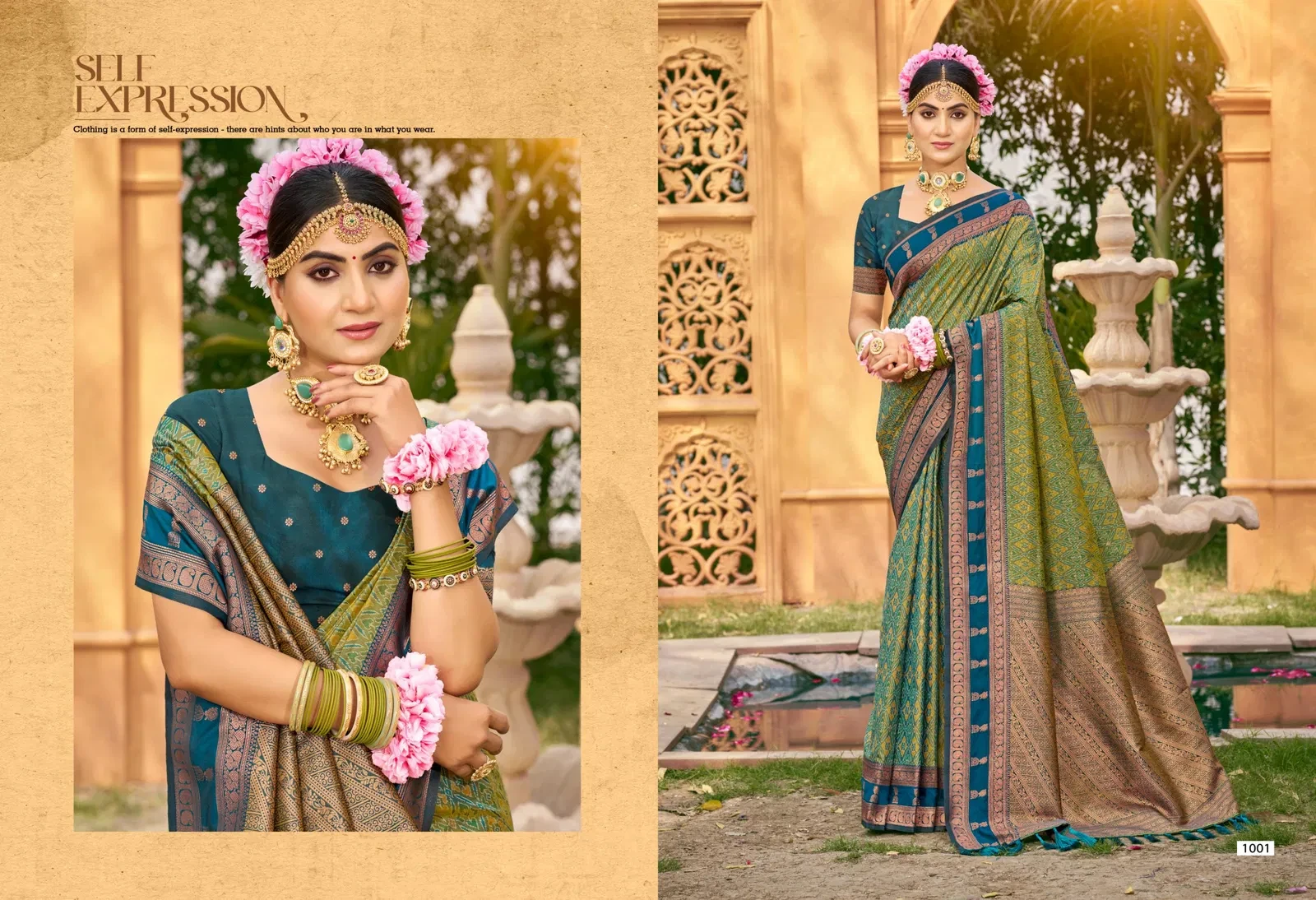 Bunawat Lazrre Silk Sangam Prints Soft Silk Woven Work Traditional Saree Collection - Image 2