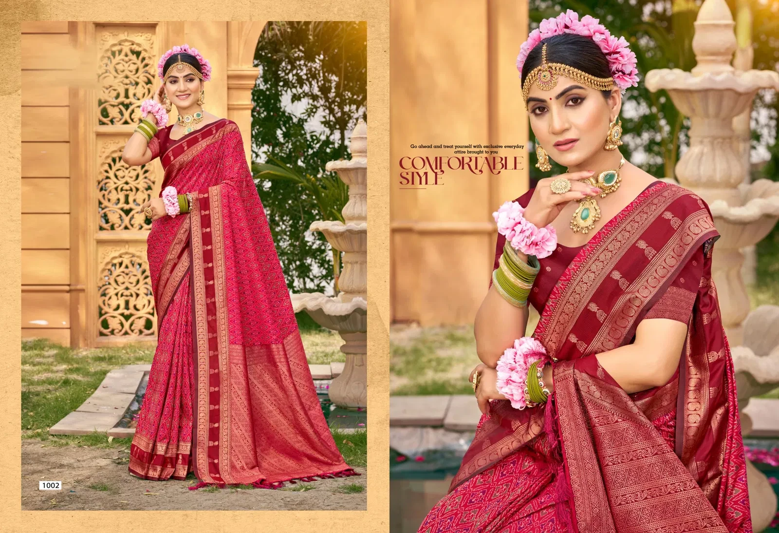 Bunawat Lazrre Silk Sangam Prints Soft Silk Woven Work Traditional Saree Collection - Image 3