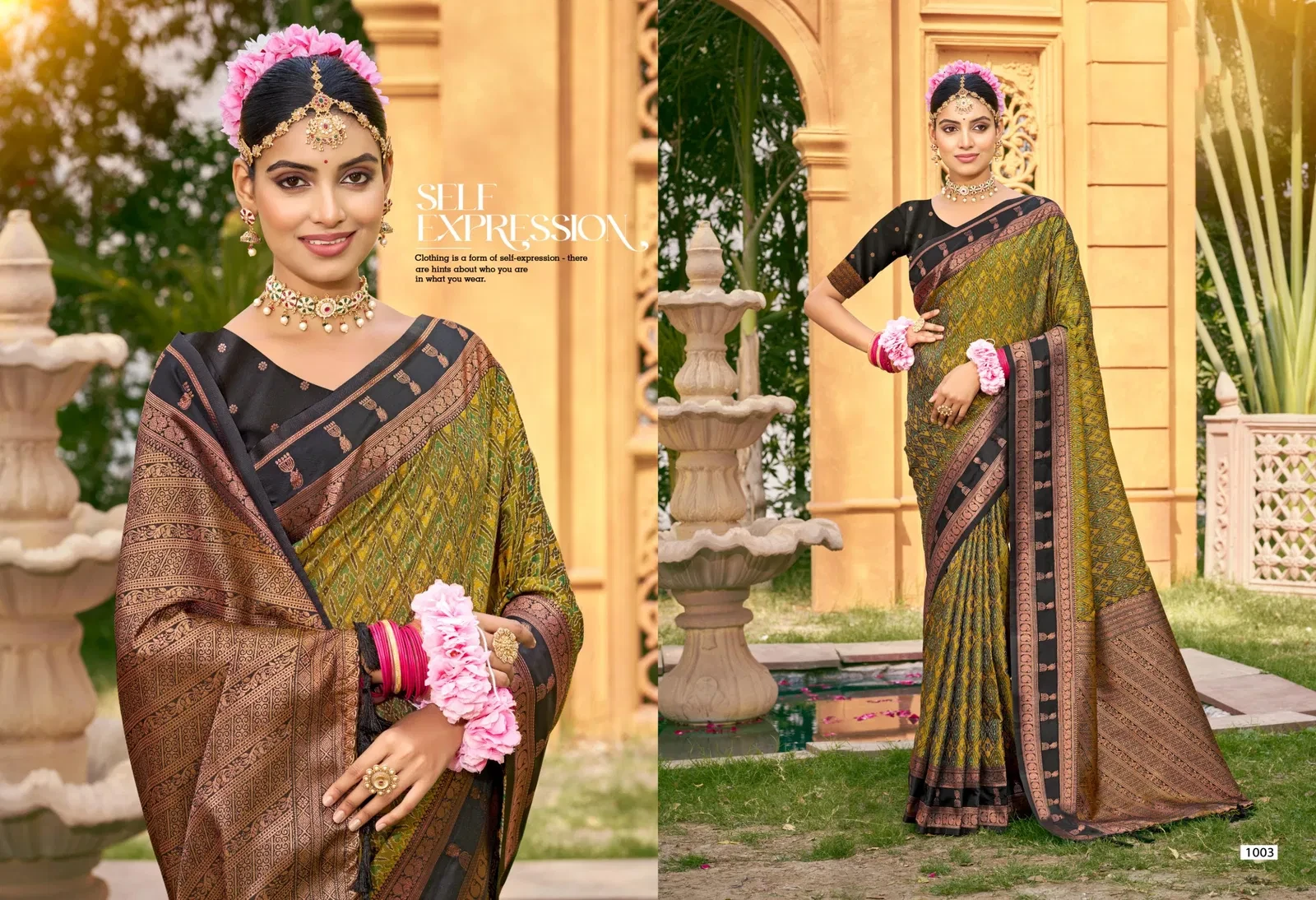 Bunawat Lazrre Silk Sangam Prints Soft Silk Woven Work Traditional Saree Collection - Image 4