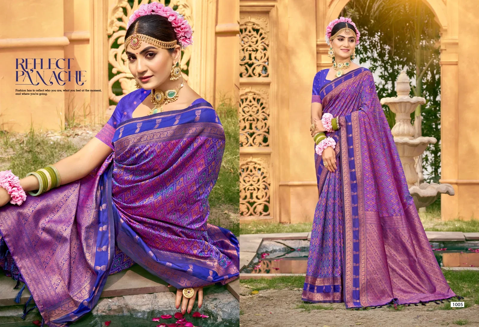 Bunawat Lazrre Silk Sangam Prints Soft Silk Woven Work Traditional Saree Collection - Image 6