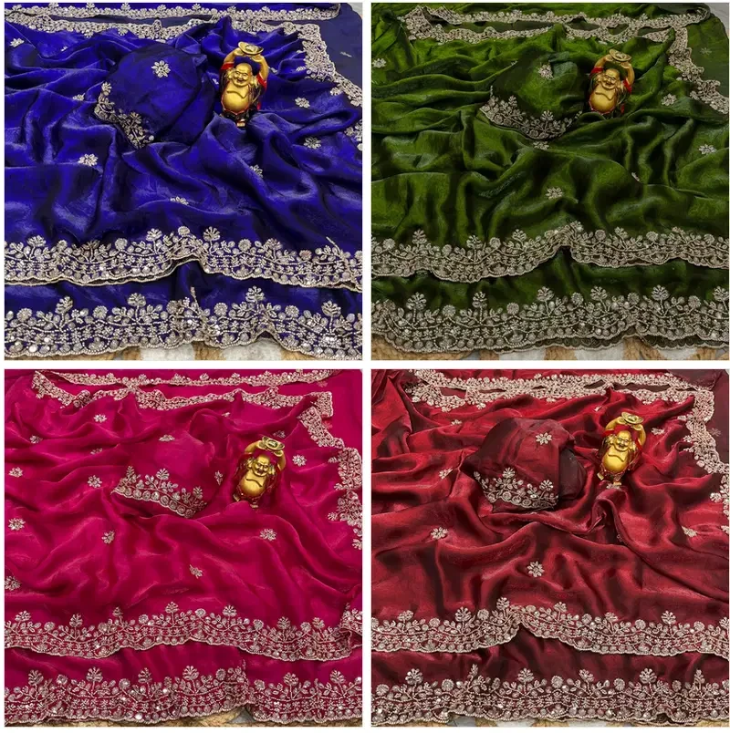 Ds 766 Space Silk Sequence Cutdana Worked Designer Saree Collection - Image 10