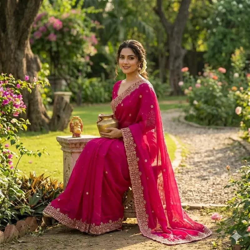 Ds 766 Space Silk Sequence Cutdana Worked Designer Saree Collection - Image 2