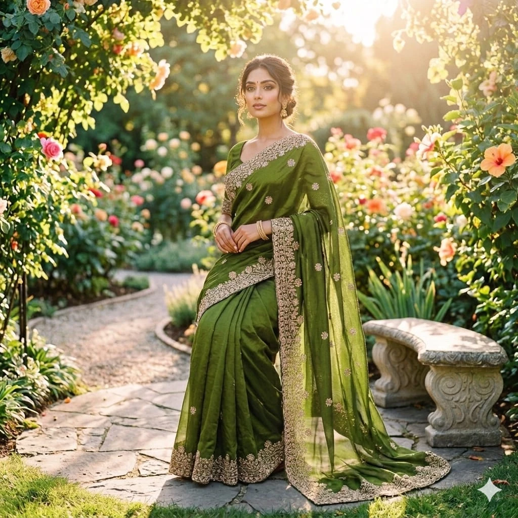 Ds 766 Space Silk Sequence Cutdana Worked Designer Saree Collection - Image 5