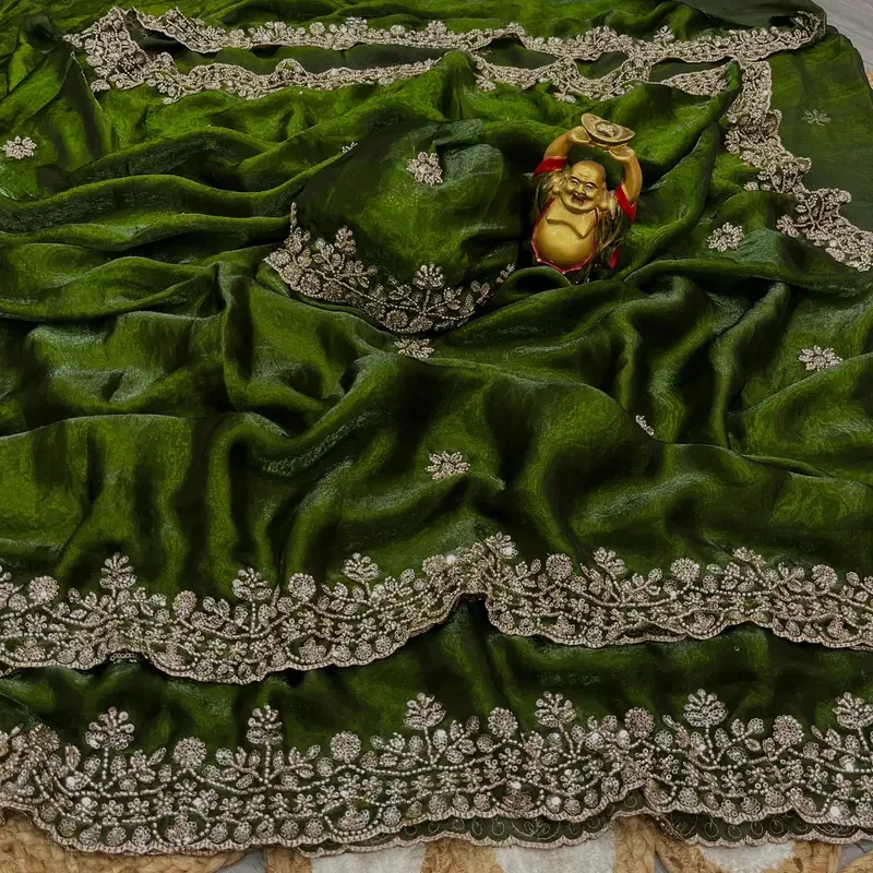 Ds 766 Space Silk Sequence Cutdana Worked Designer Saree Collection - Image 7