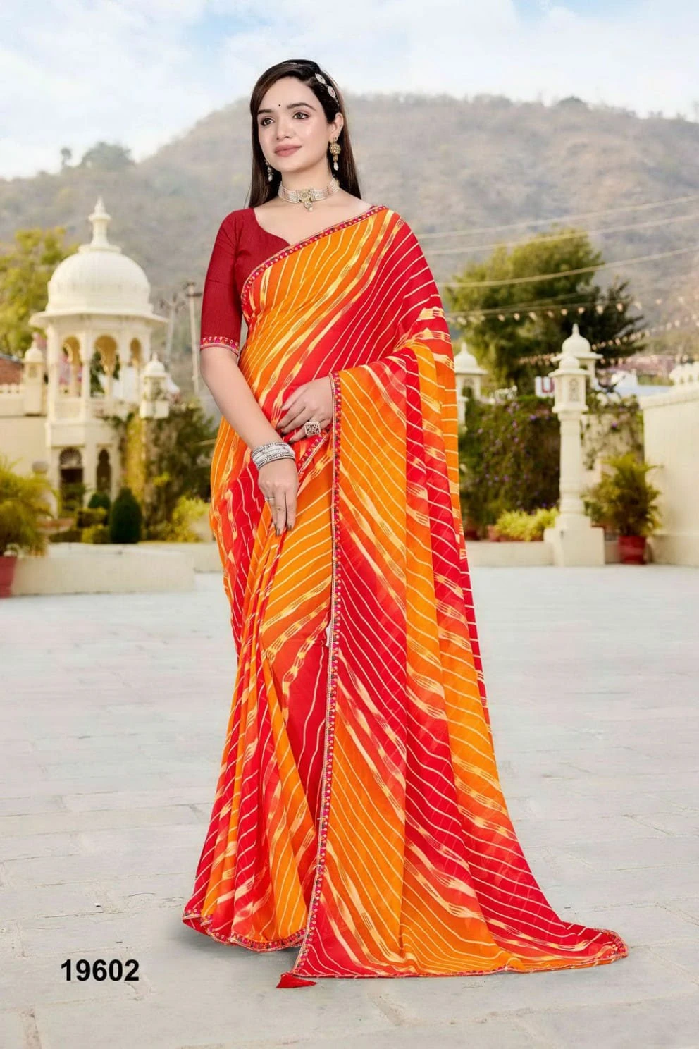 Jalnidhi Nikita Georgette with Laheriya Concept Saree Collection - Image 2