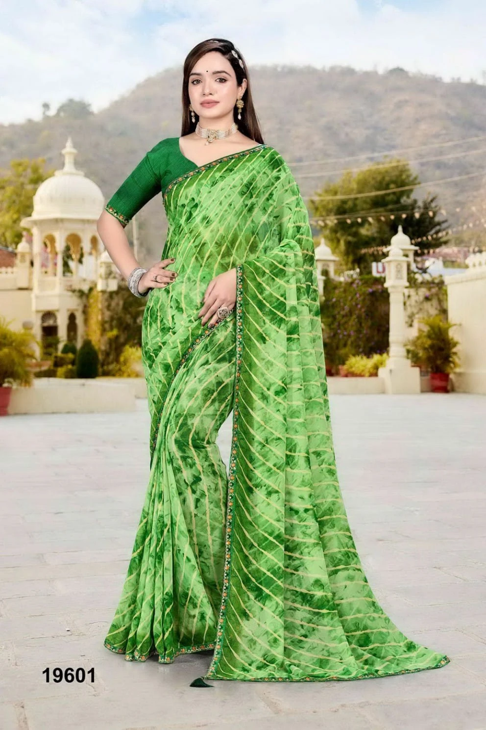 Jalnidhi Nikita Georgette with Laheriya Concept Saree Collection - Image 3