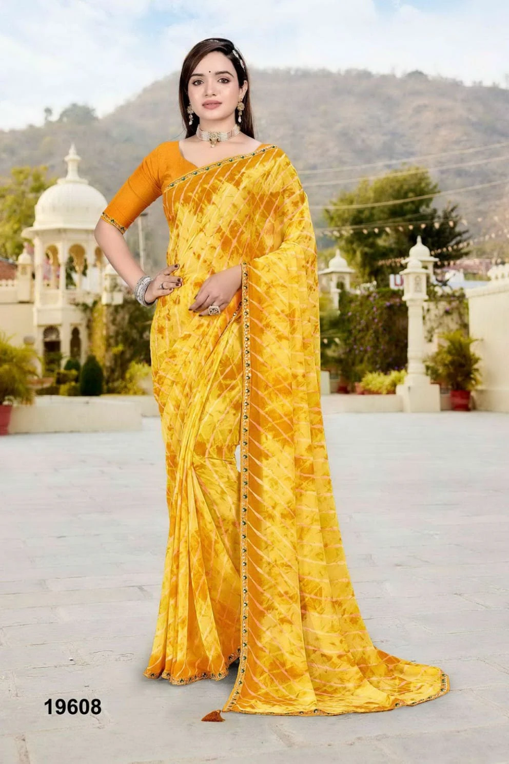 Jalnidhi Nikita Georgette with Laheriya Concept Saree Collection - Image 5