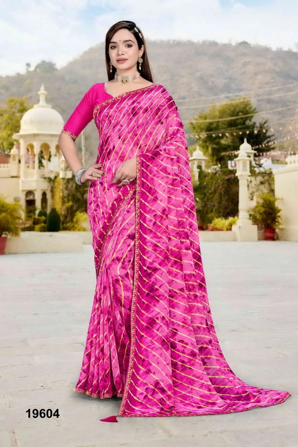 Jalnidhi Nikita Georgette with Laheriya Concept Saree Collection - Image 6